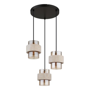Globo - Luster na sajli 3xE27/40W/230V travertin
