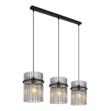 Globo - Luster na sajli 3xE27/60W/230V crna