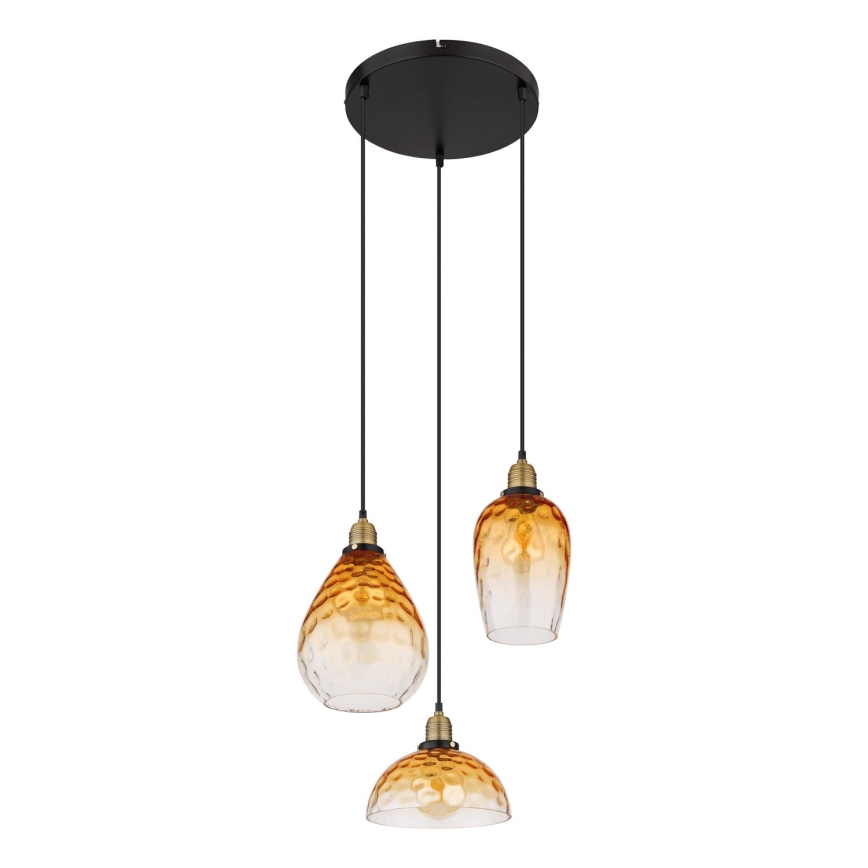 Globo - Luster na sajli 3xE27/60W/230V pr. 46 cm narančasta