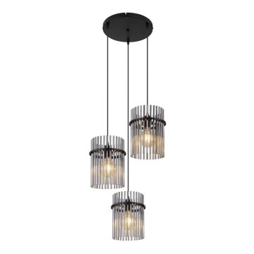 Globo - Luster na sajli 3xE27/60W/230V pr. 47 cm crna