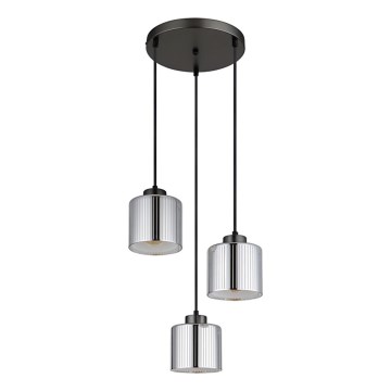 Globo - Luster na sajli 3xE27/60W/230V sjajni krom pr. 33 cm