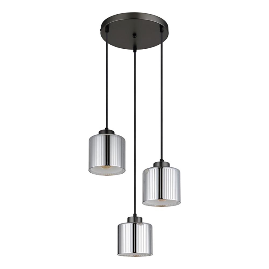 Globo - Luster na sajli 3xE27/60W/230V sjajni krom pr. 33 cm