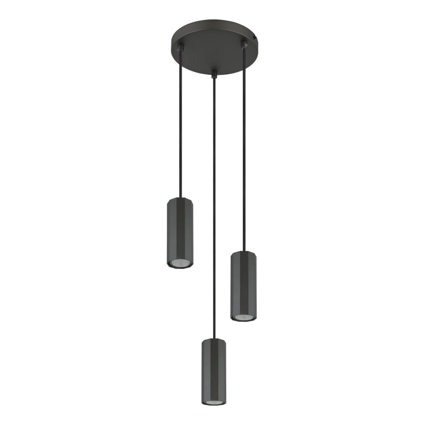 Globo - Luster na sajli 3xGU10/25W/230V crna