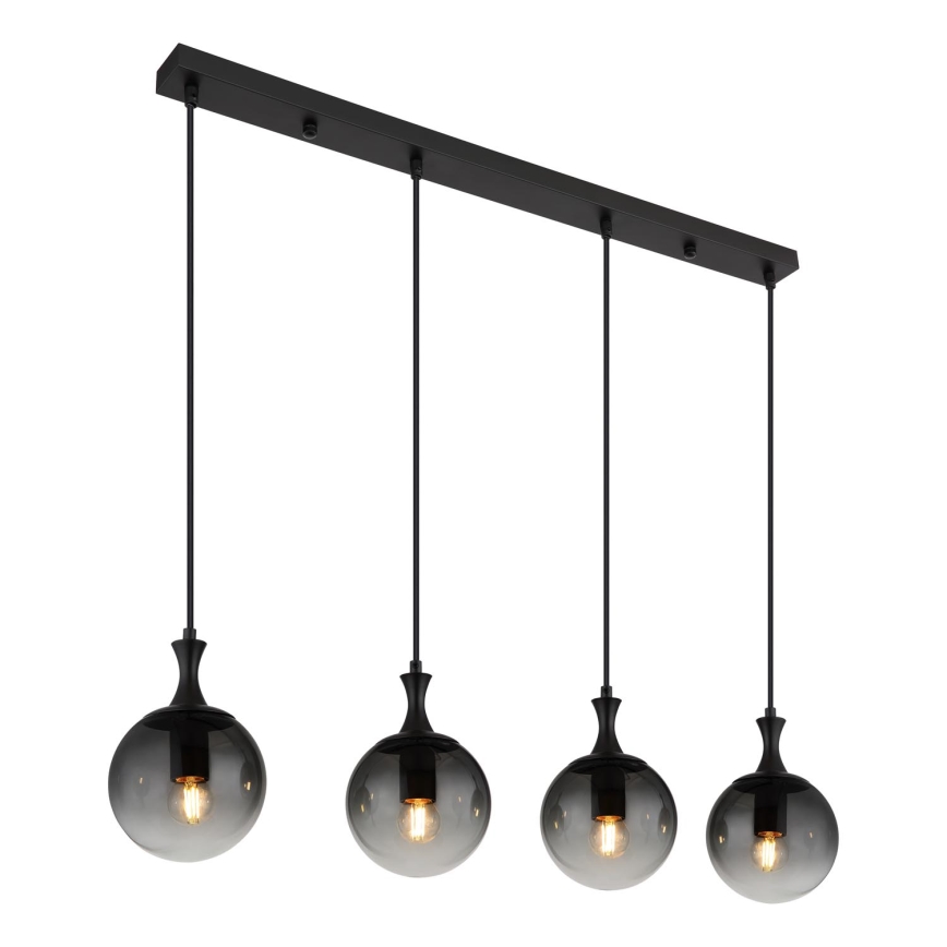 Globo - Luster na sajli 4xE27/10W/230V crna