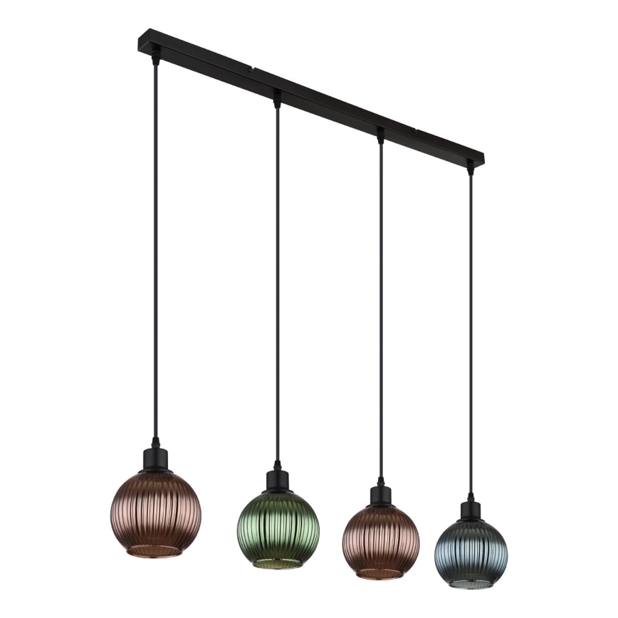 Globo - Luster na sajli 4xE27/25W/230V bakar/zelena/plava