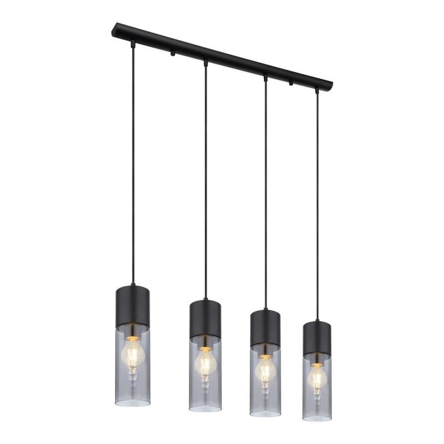 Globo - Luster na sajli 4xE27/25W/230V crna