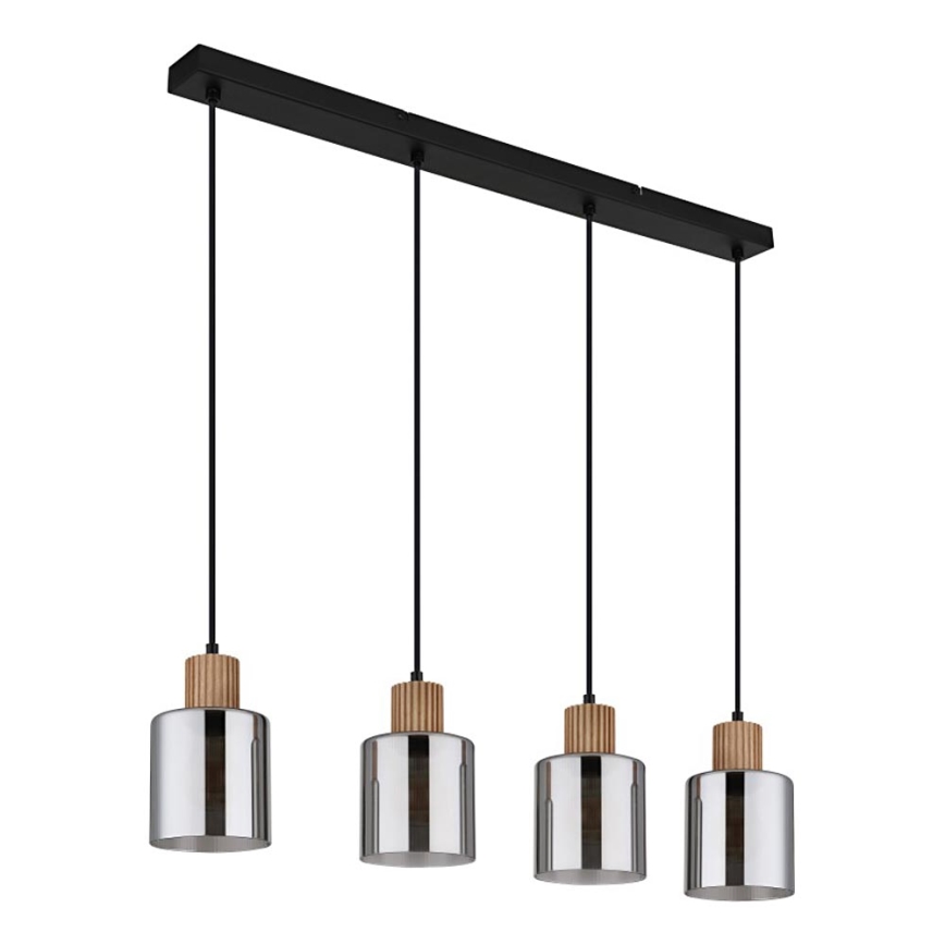 Globo - Luster na sajli 4xE27/25W/230V crna