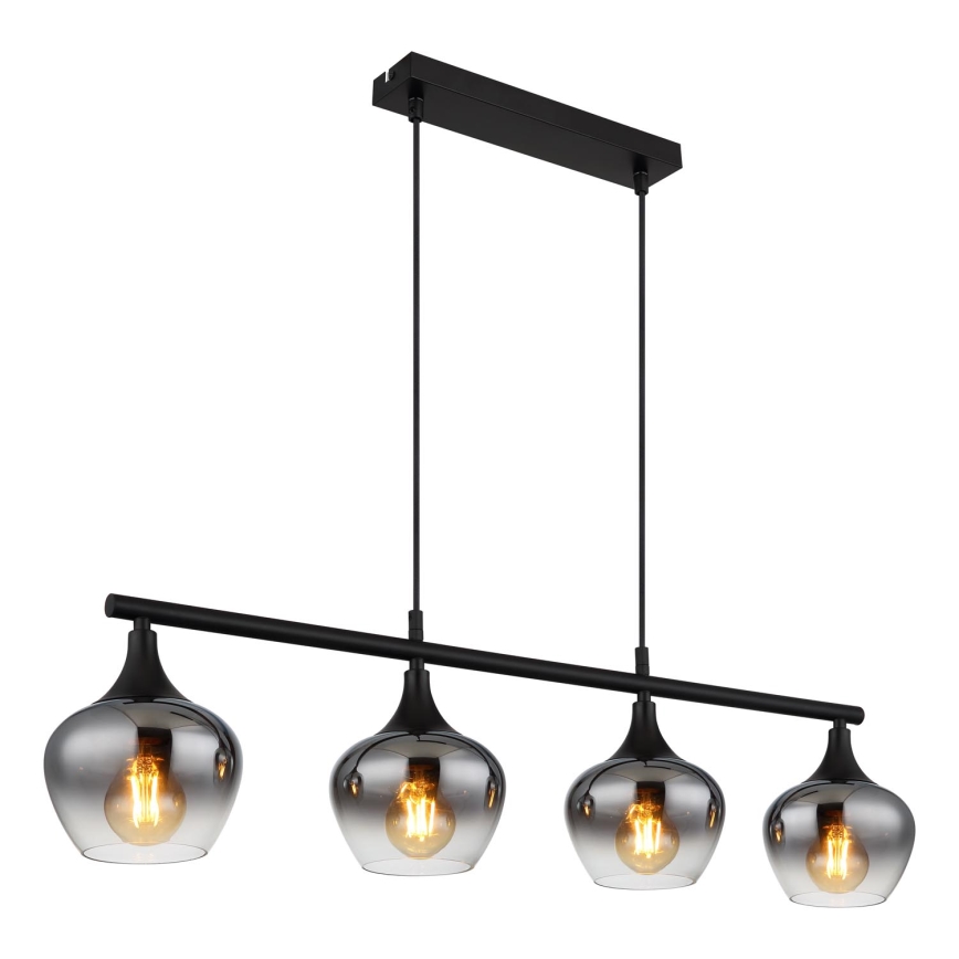 Globo - Luster na sajli 4xE27/40W/230V crna