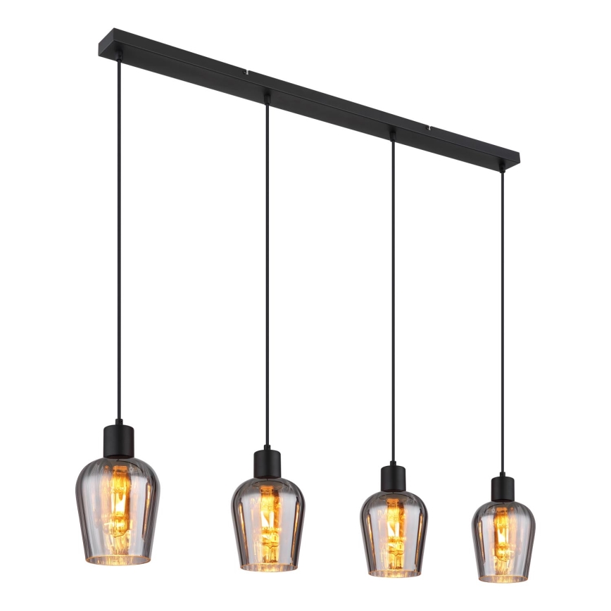 Globo - Luster na sajli 4xE27/40W/230V crna