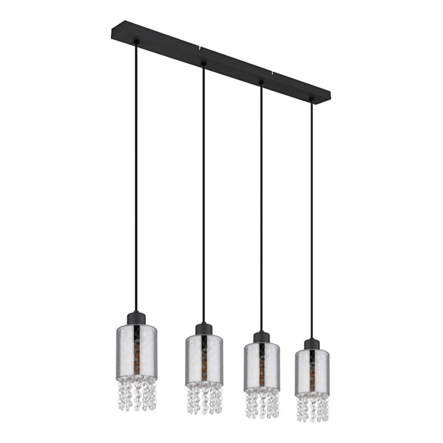 Globo - Luster na sajli 4xE27/40W/230V crna