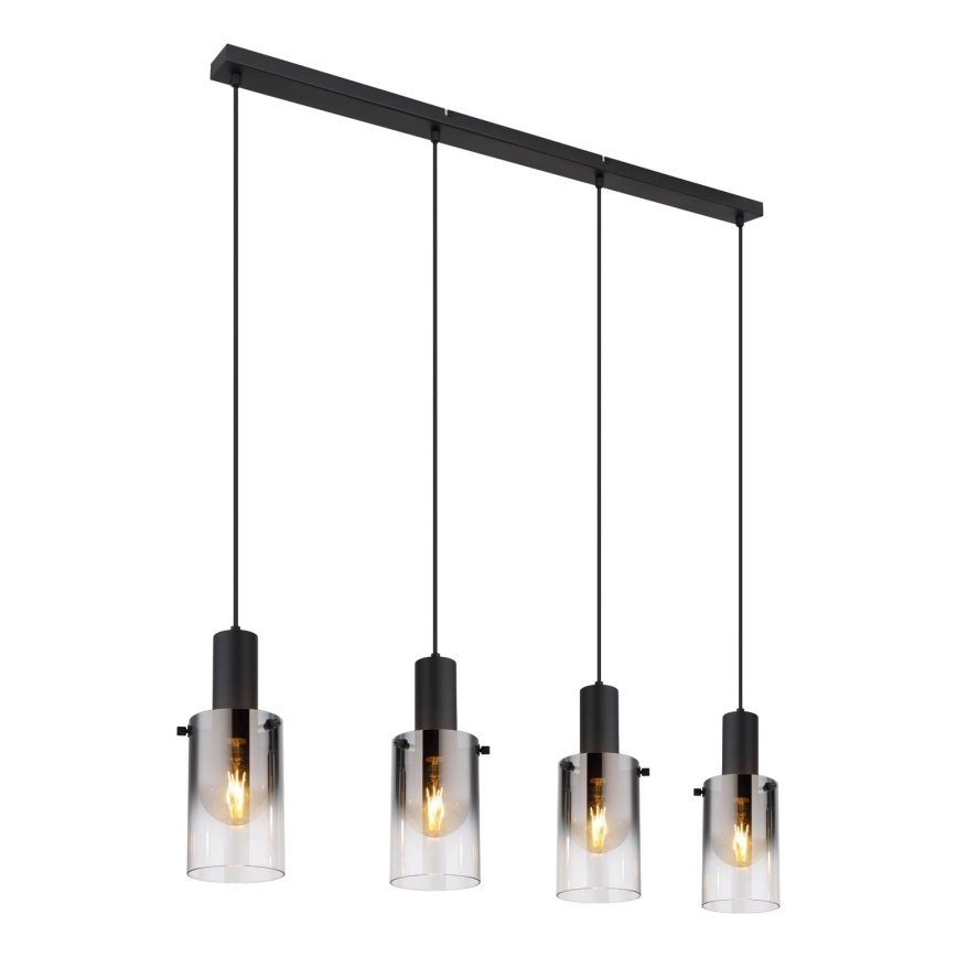 Globo - Luster na sajli 4xE27/40W/230V crna
