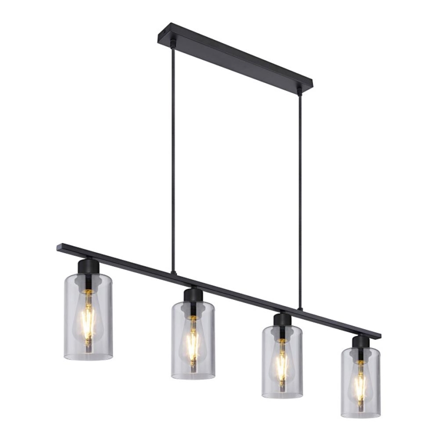 Globo - Luster na sajli 4xE27/60W/230V crna