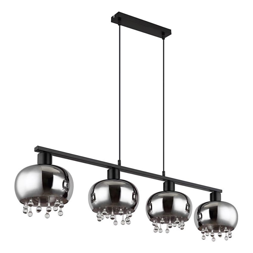 Globo - Luster na sajli 4xE27/9W/230V crna
