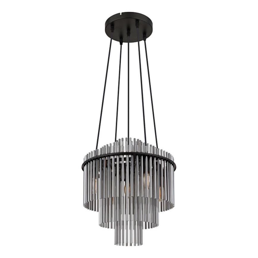 Globo - Luster na sajli 5xE14/40W/230V crna
