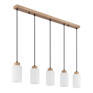 Globo - Luster na sajli 5xE27/60W/230V bež/bijela