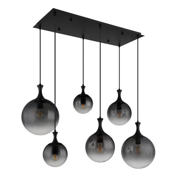 Globo - Luster na sajli 6xE27/10W/230V crna