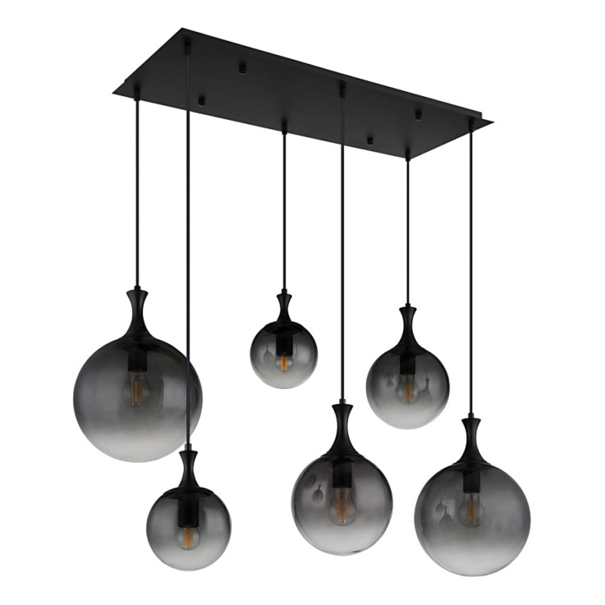 Globo - Luster na sajli 6xE27/10W/230V crna