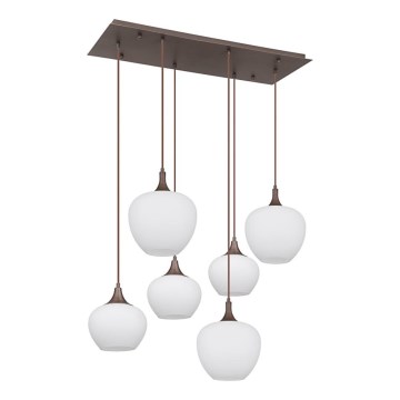 Globo - Luster na sajli 6xE27/40W/230V bijela