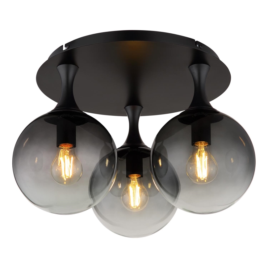 Globo - Nadgradni luster 3xE27/10W/230V pr. 46 cm crna