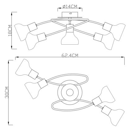 Globo - Nadgradni luster 5xE14/40W/230V