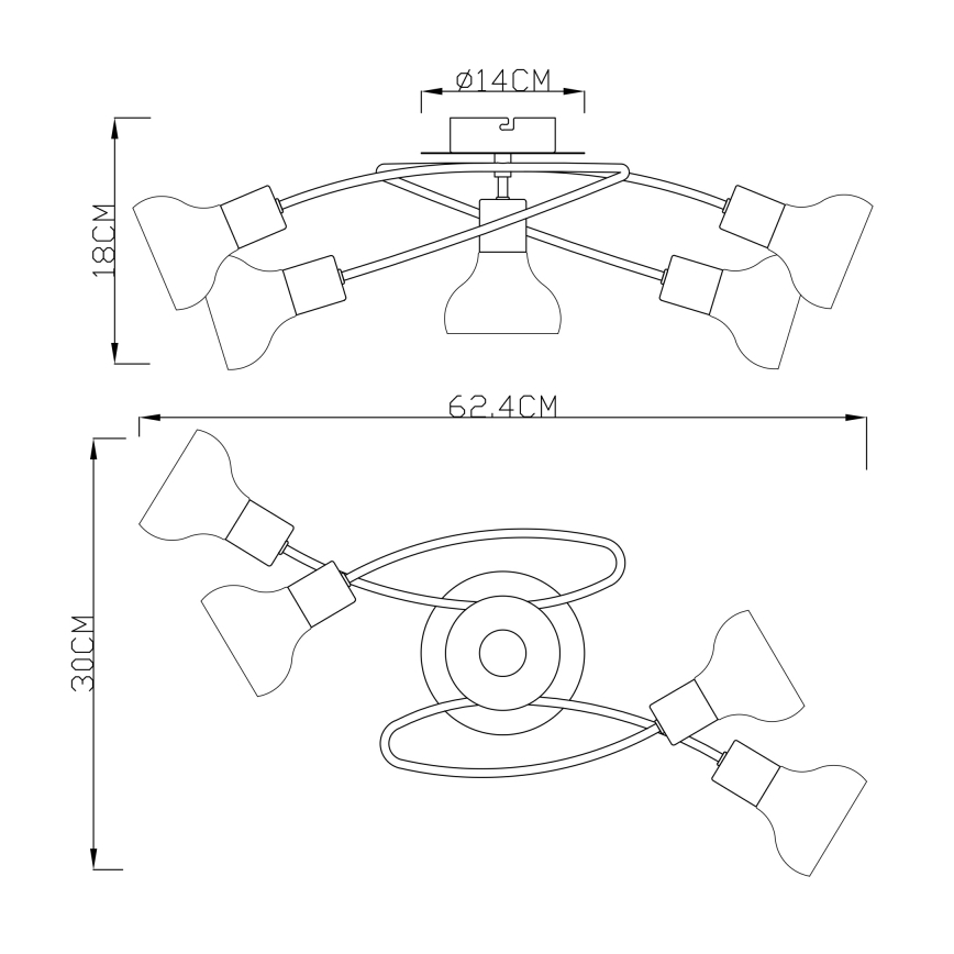 Globo - Nadgradni luster 5xE14/40W/230V