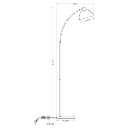 Globo - Podna lampa 1xE27/40W/230V