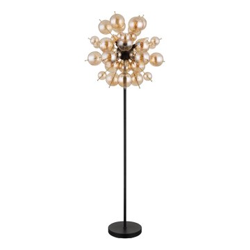 Globo - Podna lampa 6xE14/25W/230V smeđa/dimna