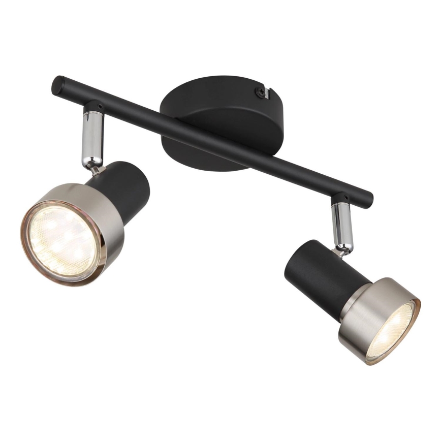 Globo - Reflektorska svjetiljka  2xGU10/25W/230V crna/srebrna