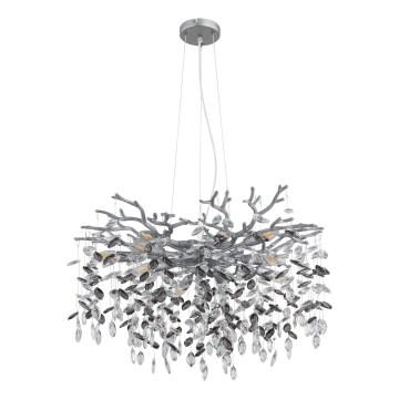 Globo - Srebrni luster na sajli 10xE14/40W/230V