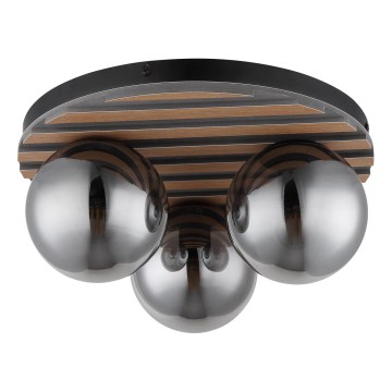 Globo - Stropna svjetiljka 3xE27/40W/230V Ø 39 cm smeđa/dimljena
