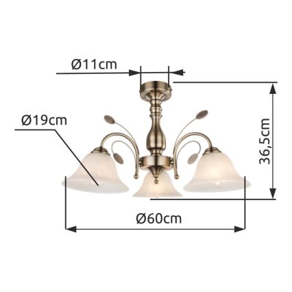 Globo - Stropna svjetiljka 3xE27/60W/230V