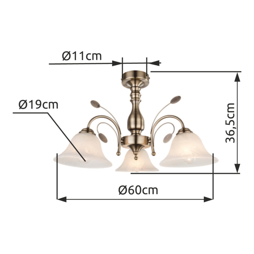 Globo - Stropna svjetiljka 3xE27/60W/230V