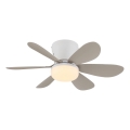Globo - Stropni LED ventilator s prigušivanjem LED/5W/230V 2700-6500K bež + daljinski upravljač