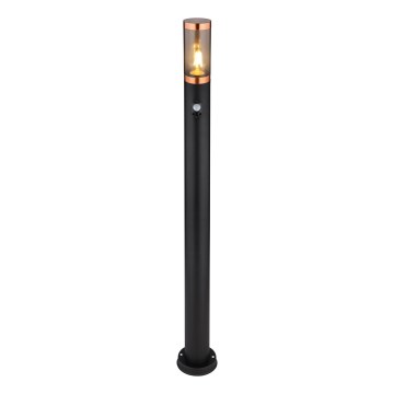Globo - Vanjska lampa sa senzorom 1xE27/15W/230V IP44 110 cm crna/bakar