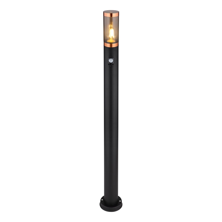 Globo - Vanjska lampa sa senzorom 1xE27/15W/230V IP44 110 cm crna/bakar