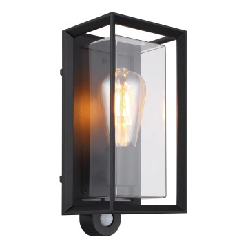Globo - Vanjsko zidno svjetlo sa senzorom 1xE27/60W/230V IP44 crna