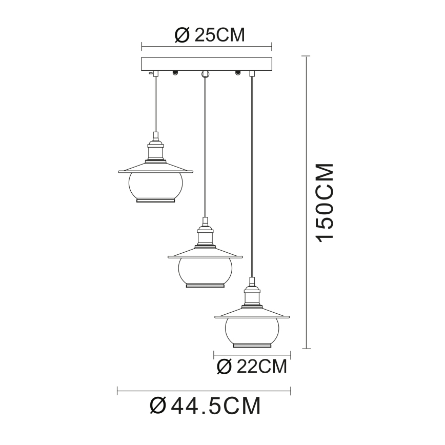 Globo - Viseća svjetiljka 3xE27/60W/230V