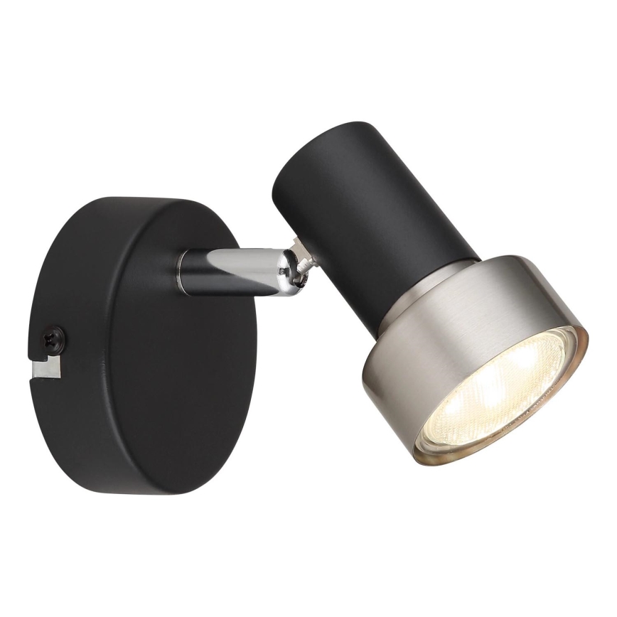 Globo - Zidna reflektorska svjetiljka 1xGU10/25W/230V crna/srebrna