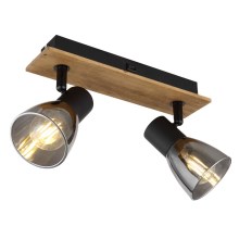 Globo - Zidna reflektorska svjetiljka 2xE14/40W/230V crna/drvo