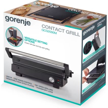 GORENJE GCG2000M - Kontaktni gril 1800W/230V crna