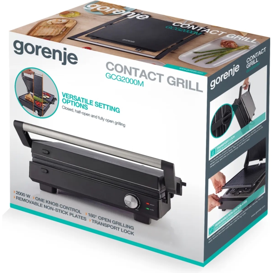 GORENJE GCG2000M - Kontaktni gril 1800W/230V crna