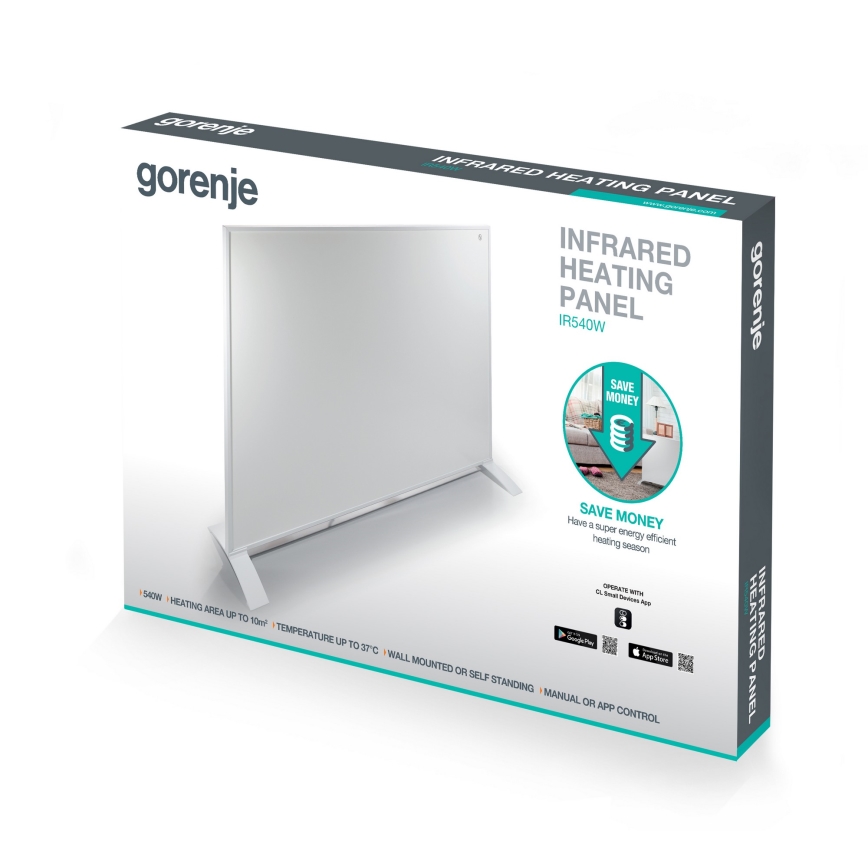 GORENJE IR540W - Pametni električni infracrveni panel 540W s časovnikom IP44 Wi-Fi bijela