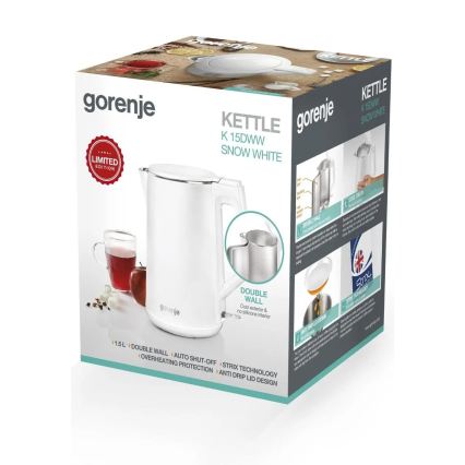 GORENJE K15DWW - Električno kuhalo za vodu 1,5 l 2200W/230V bijelo