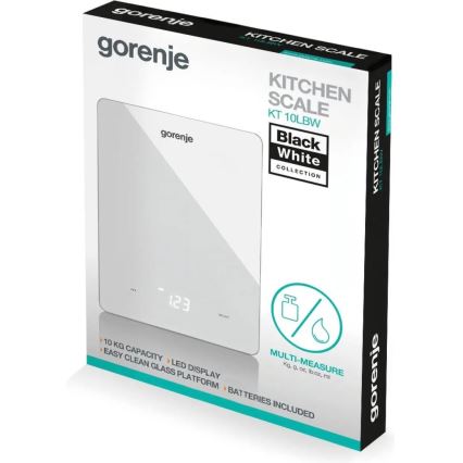 GORENJE KT10LBW - Digitalna kuhinjska vaga 3xAAA bijela
