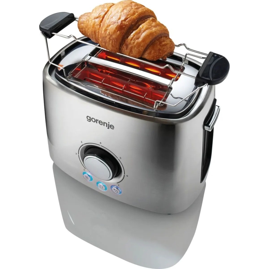 GORENJE T1000E - Toster s dvjema utorima i rešetkom za pecivo 1000 W/230 V inox