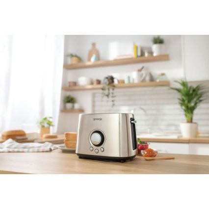 GORENJE T1000E - Toster s dvjema utorima i rešetkom za pecivo 1000 W/230 V inox