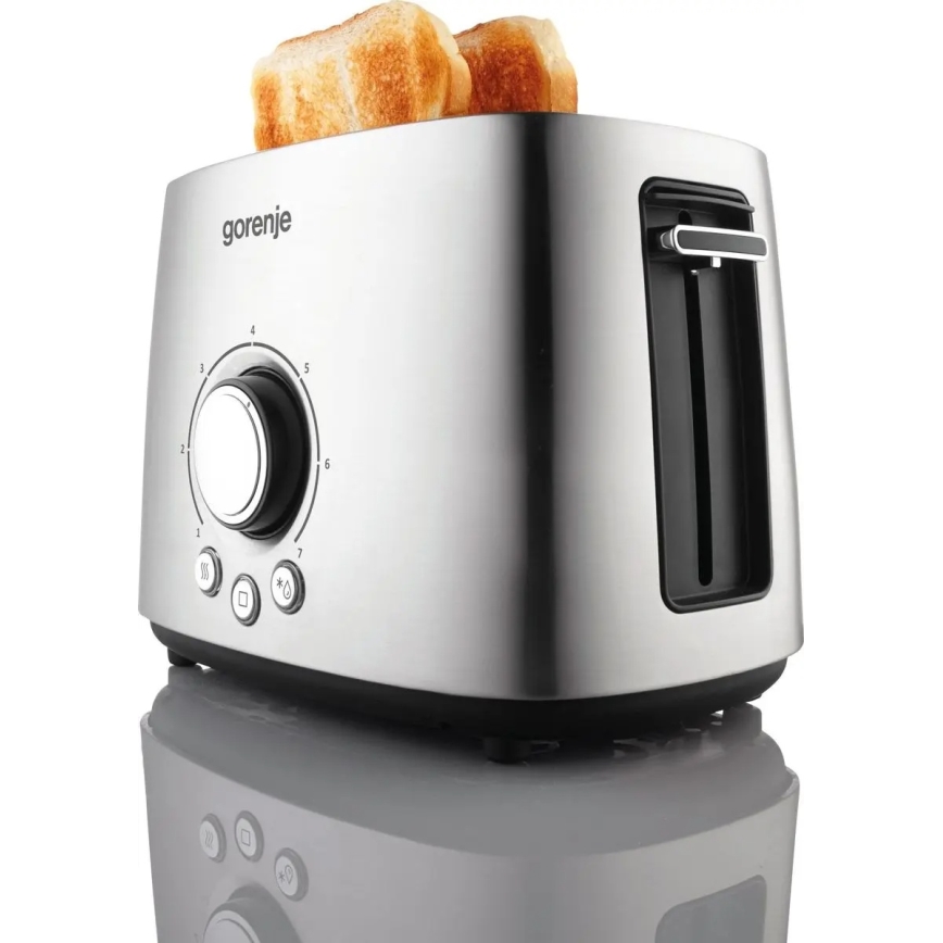 GORENJE T1000E - Toster s dvjema utorima i rešetkom za pecivo 1000 W/230 V inox