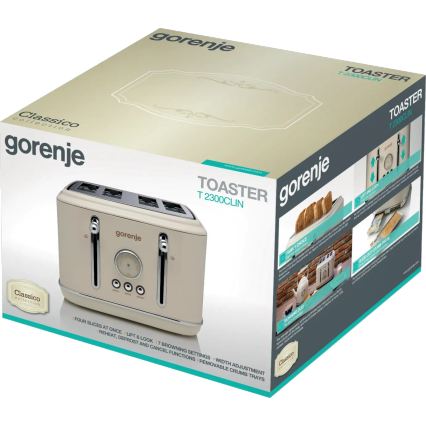 GORENJE T2300CLIN - Toster za 4 kriške 1150W/230V bež