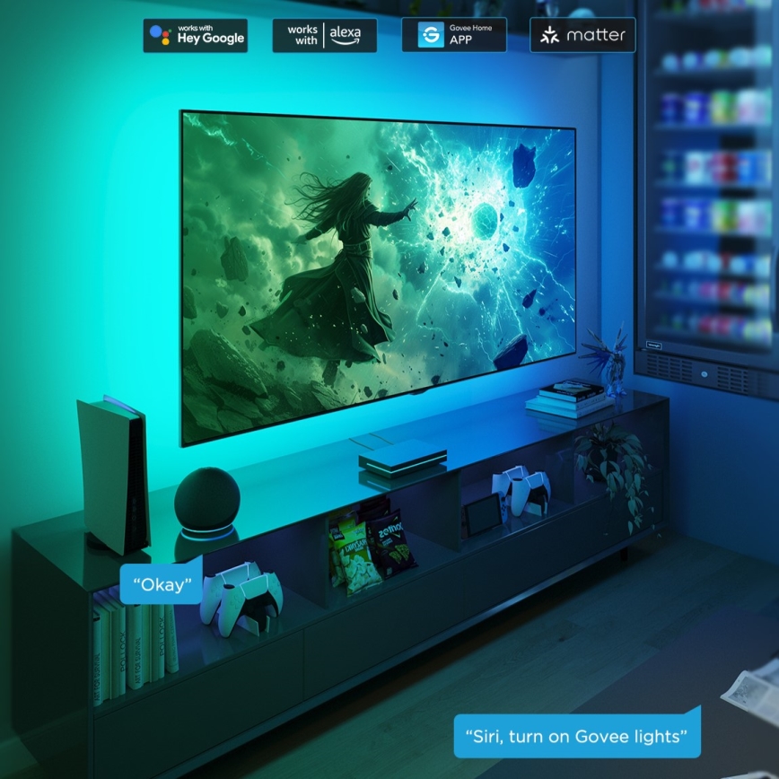 Govee - AI Sync Box 2 RGBICW pozadinsko osvjetljenje za Smart TV 55-65 Wi-Fi