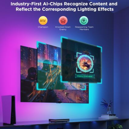 Govee - AI Sync Box 2 RGBICW pozadinsko osvjetljenje za Smart TV 55-65 Wi-Fi